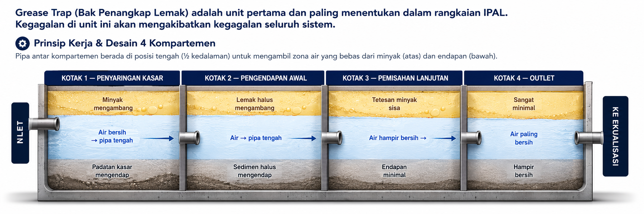 Diagram Prinsip Kerja 4 Kompartemen Grease Trap